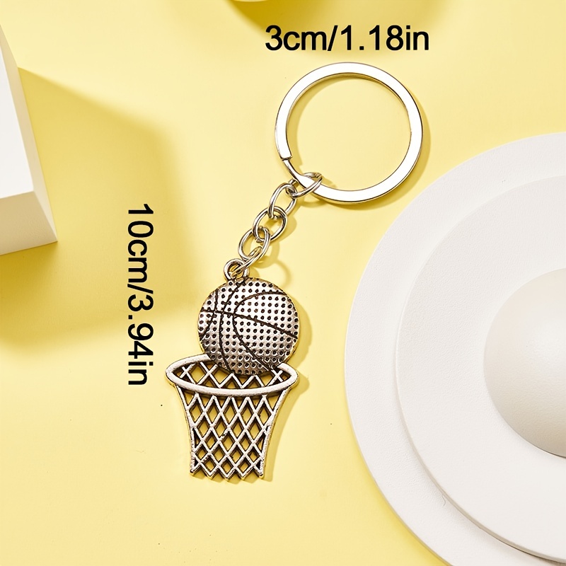 1pc Basketball Keychain for Men, Sports Style Key Ring, Sports Bag Accessory,Temu