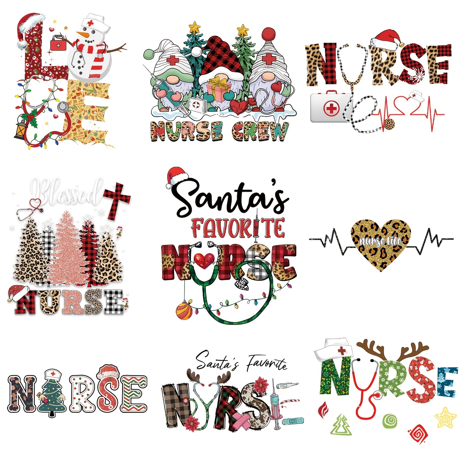 Merry Christmas Nurse Iron on Heat Transfer Stickers - Temu