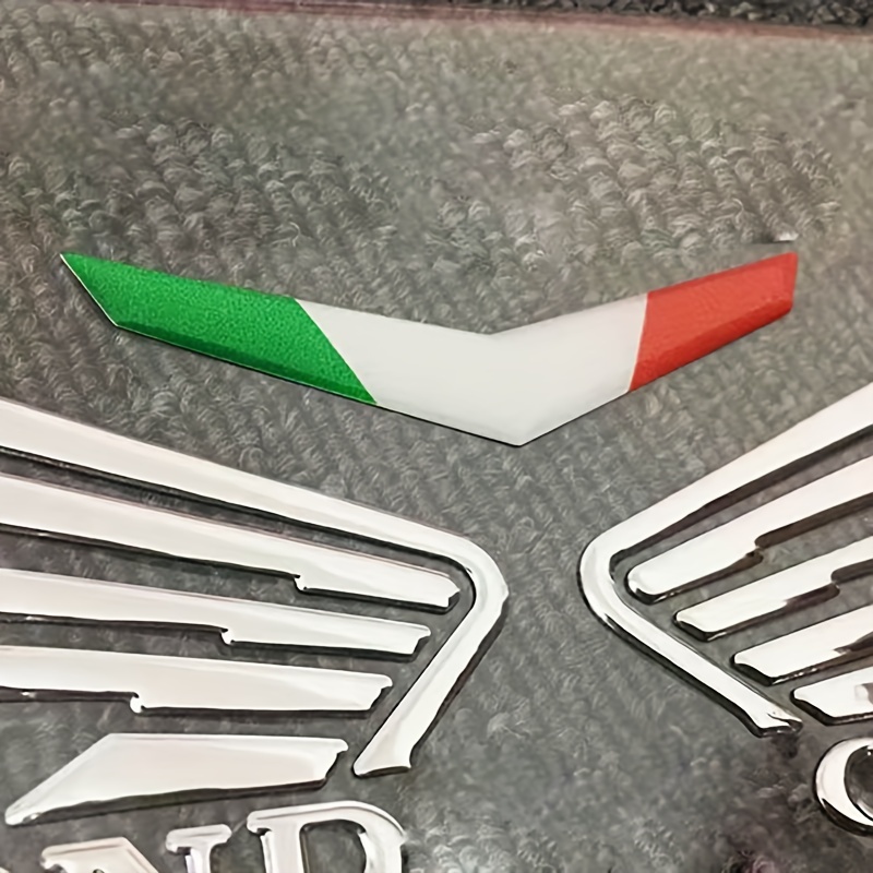 2 Stück Italien Flagge Pfeil Aufkleber 3D Emblem Abzeichen Harz
