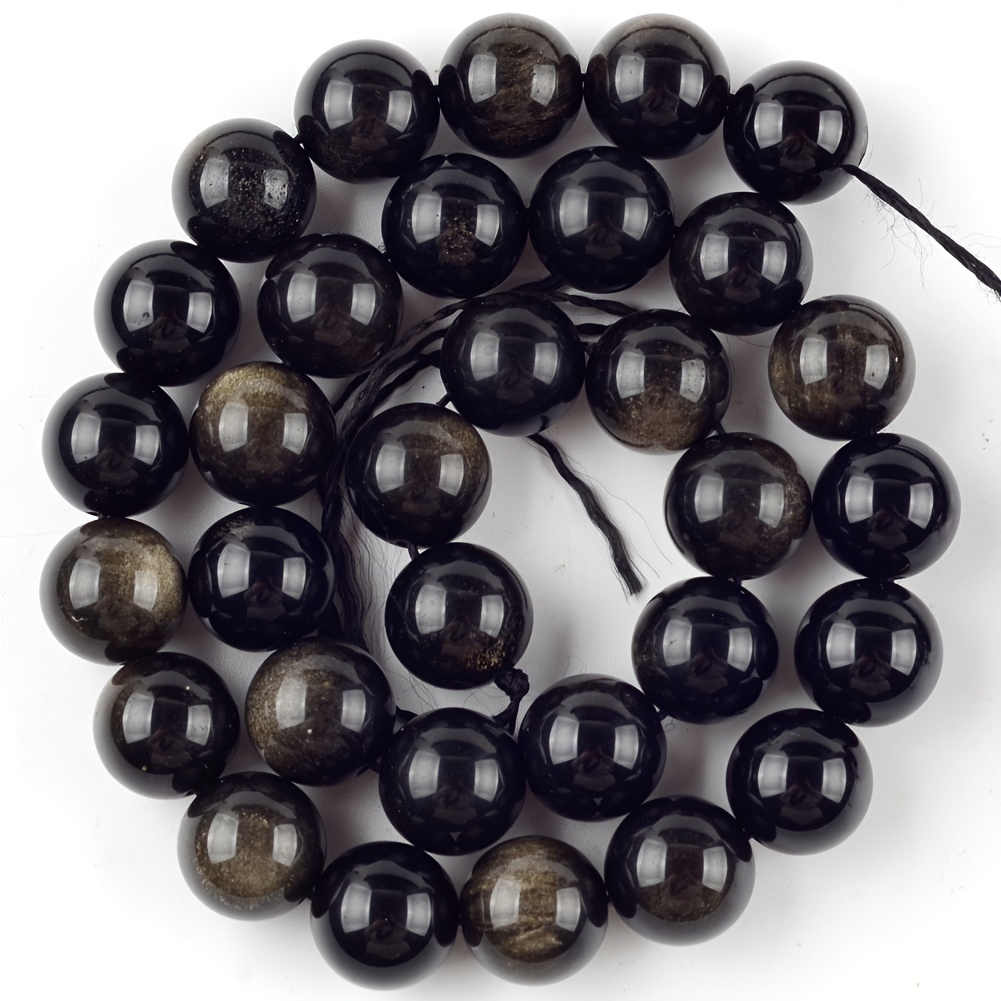 Black Obsidian Beads 4mm-12mm For Jewelry Making DIY Bracelets Necklace