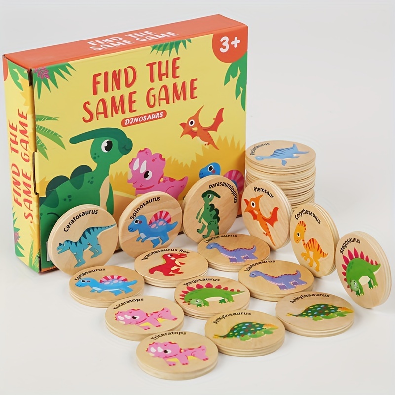 Unlock the Fun of Wooden Dinosaurs: Cognitive & Memory Building Blocks for Kids! ,Halloween,Christmas, and Thanksgiving Day gift