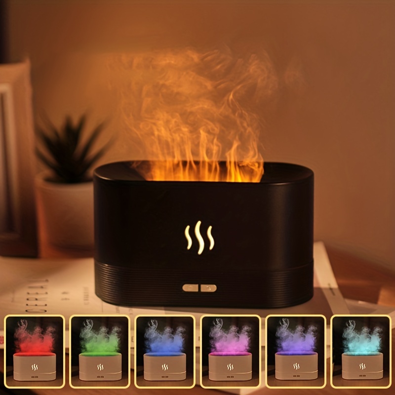 Colorful LED Light Flame Aroma Diffuser Essential Oil Diffusers for Home  Bedroom