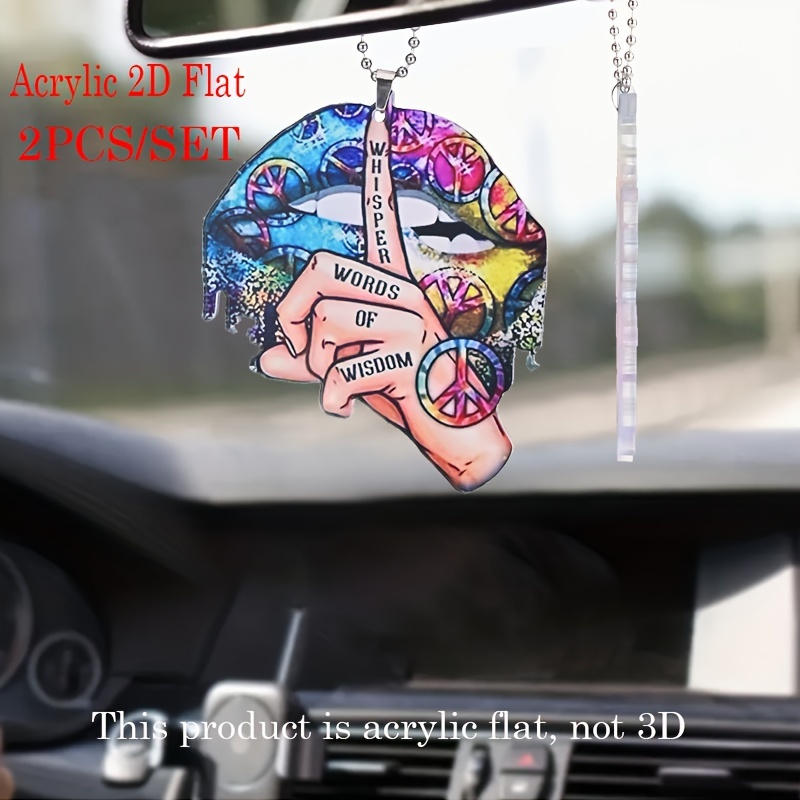 Car Pendant Angel Wing Rearview Mirror Decoration Hanging Charm Ornaments  Automobiles Interior Cars Accessories Holiday Gifts