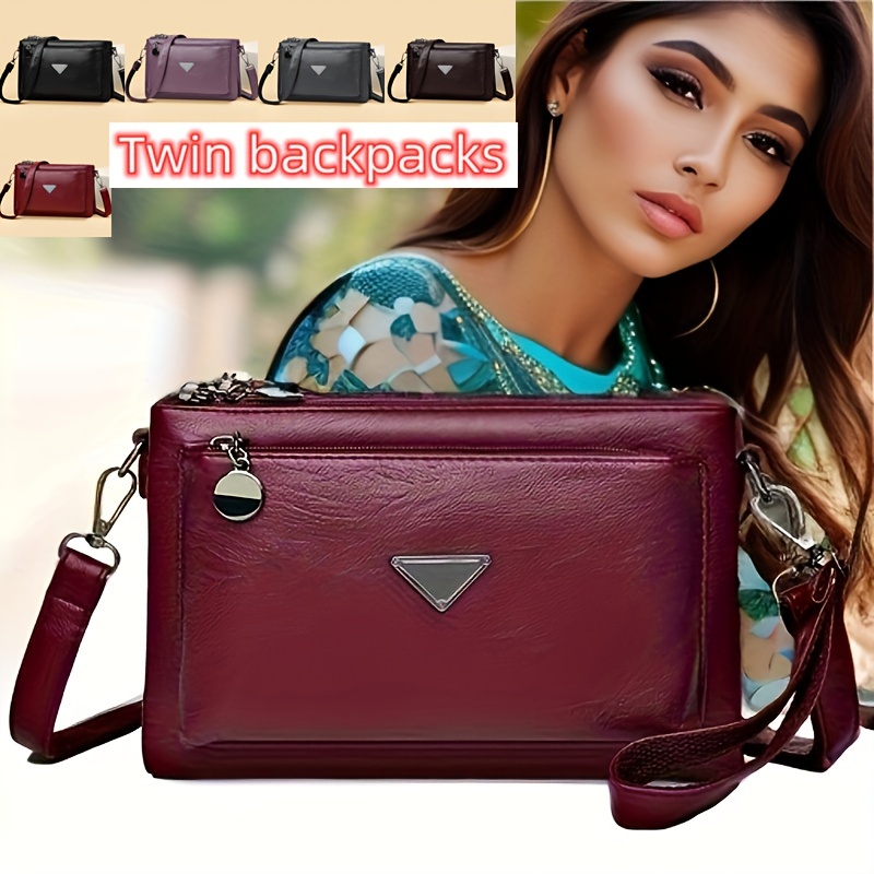 Bolsos pequeños de piel cruzada para mujer en piel suave Clutch