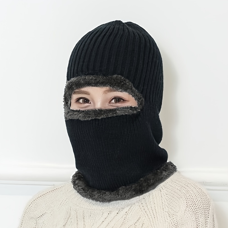 Winter Knitted Balaclava Mask Windproof Fleece Lined Thermal - Temu Canada