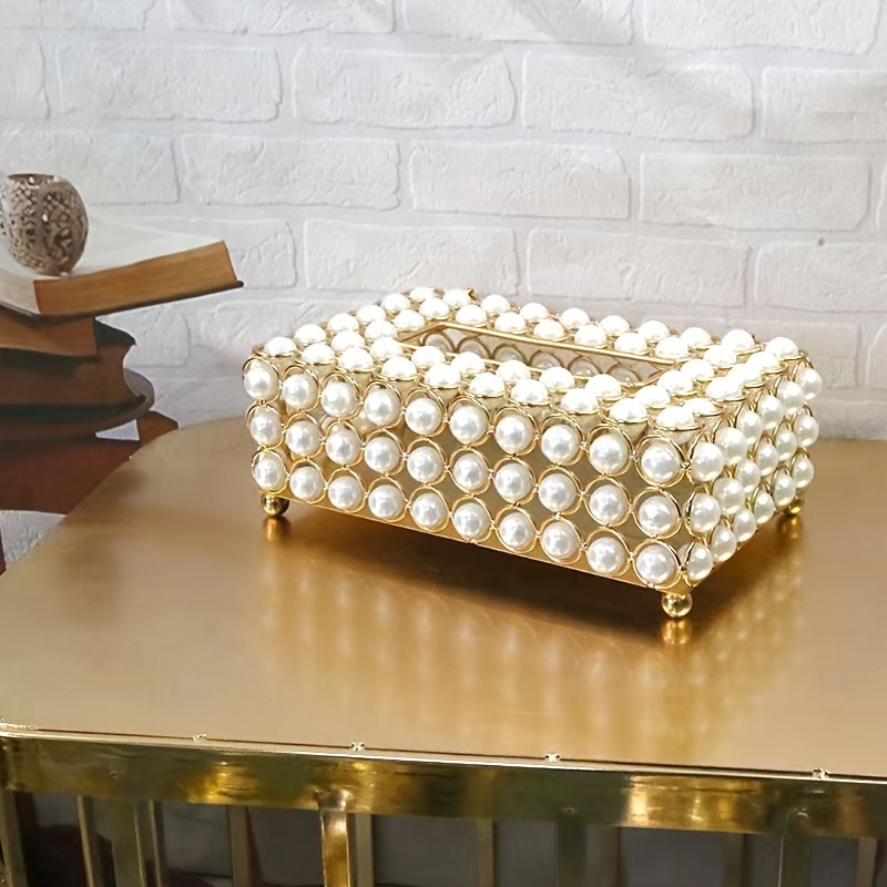 Imitation Pearl Tissue Boxes Light Luxury Creative Living - Temu