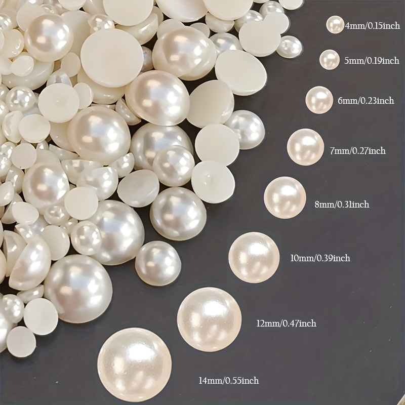 Flat Back Pearls Half Round Pearl Beads Flatback Loose Beads - Temu