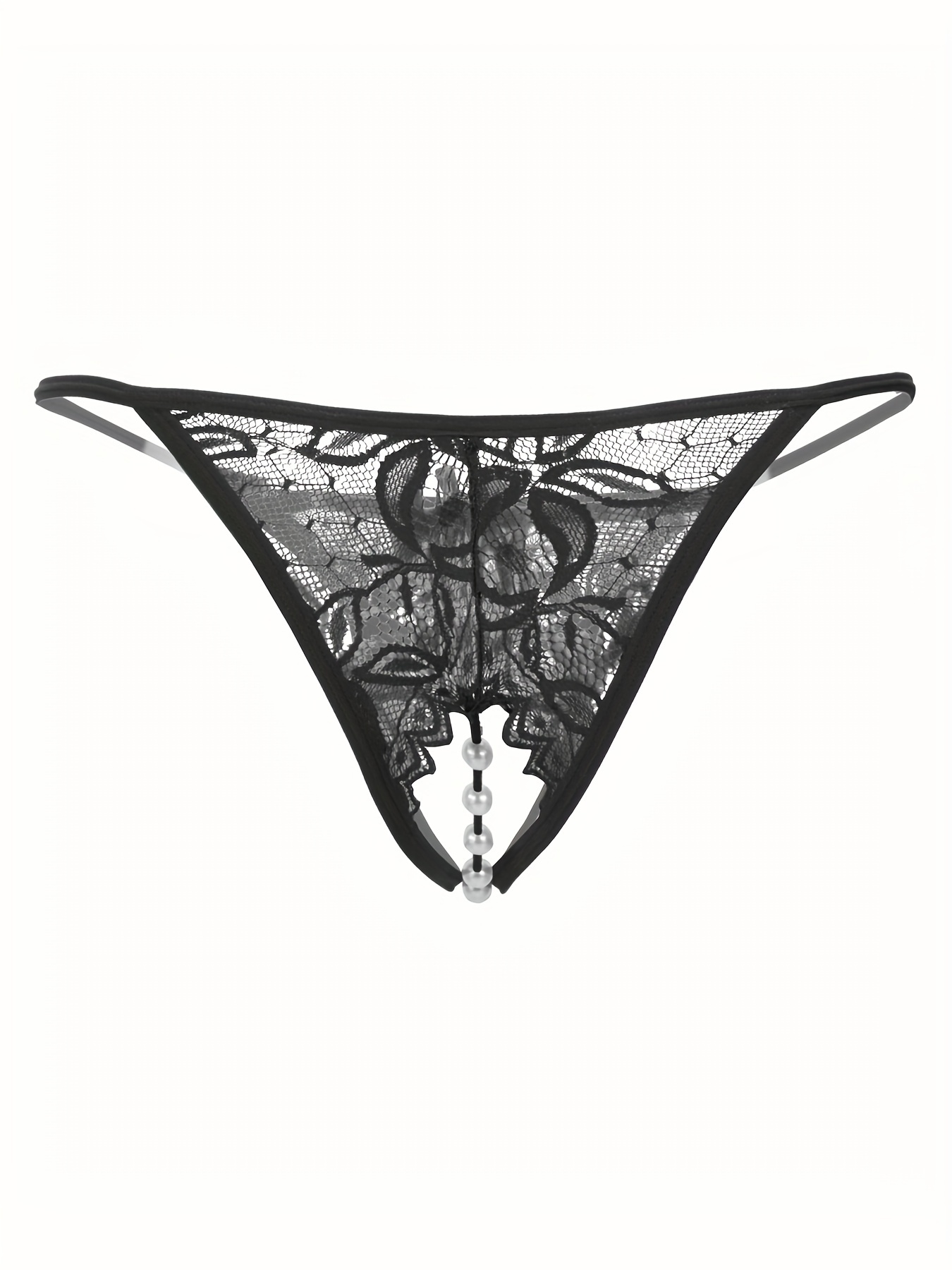 Lace Flower Sexy Pearl Thongs Tanga T Back Panties Underwear Ladies Open  Crotch G String T String Knickers Briefs Underpants From Qiuqian1213, $1.83