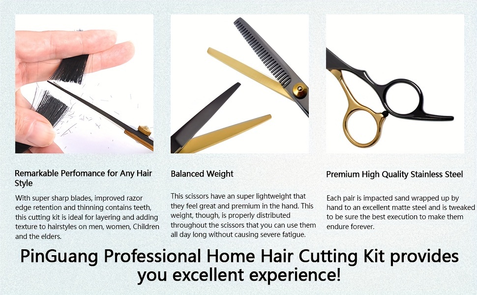 14pcs professional hair cutting scissors kit shears for men and women with thinning blending and cutting functions complete for barbers and stylists details 2