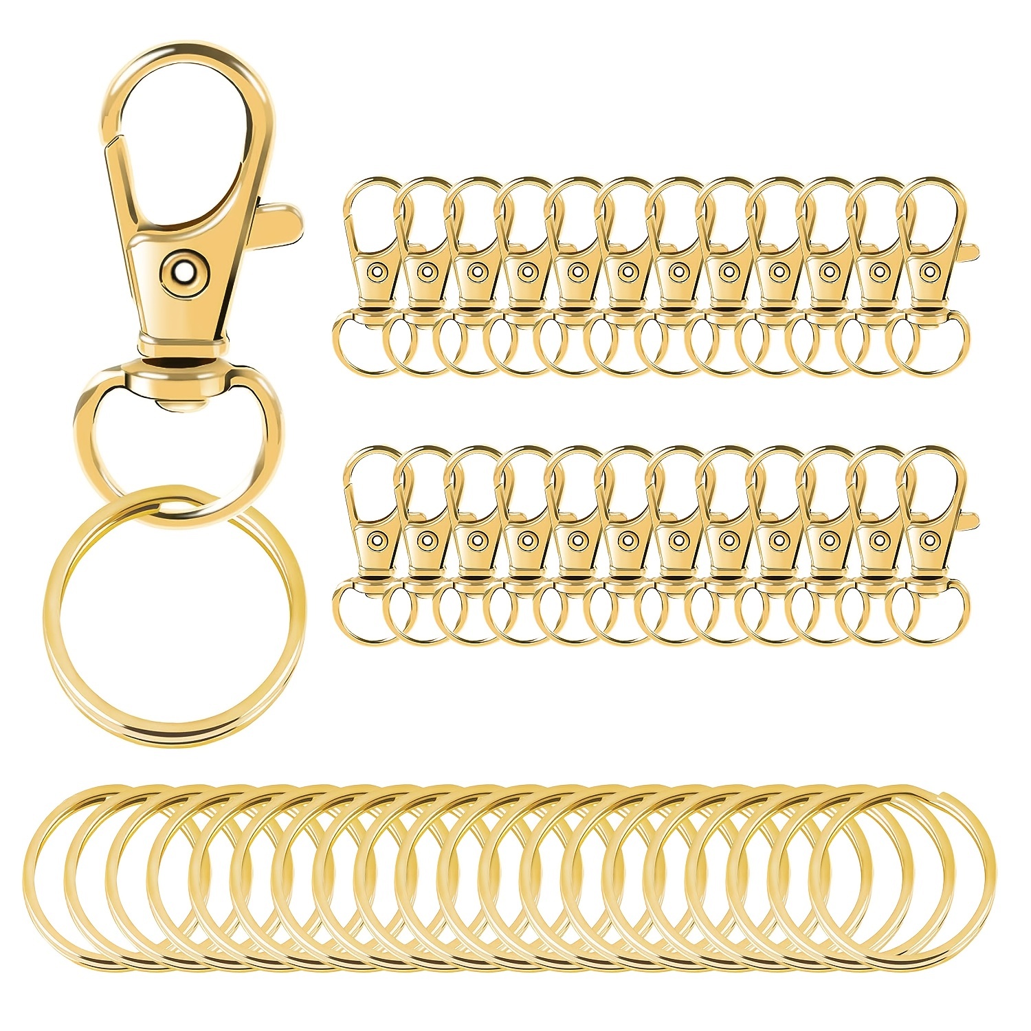 Metal Lobster Claw Clasp With Key Ring Keychain Rings For - Temu