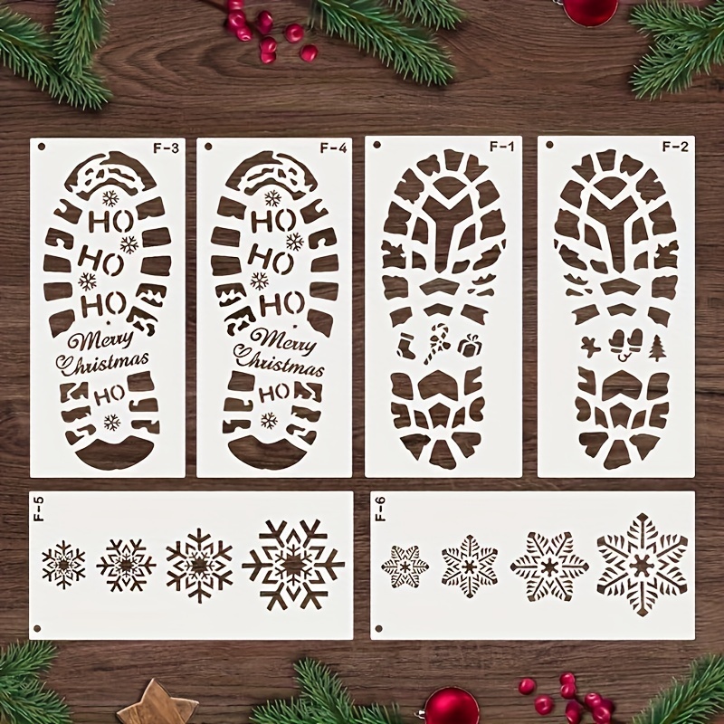 Christmas Stencils For Painting Santa Footprints For Floor - Temu