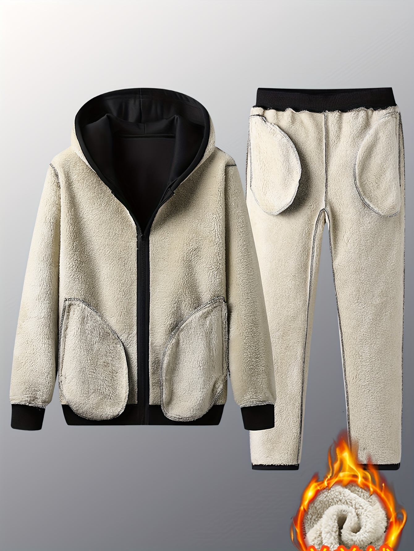 Classic Fleece Lined Men's Athletic Tracksuit Set Casual - Temu