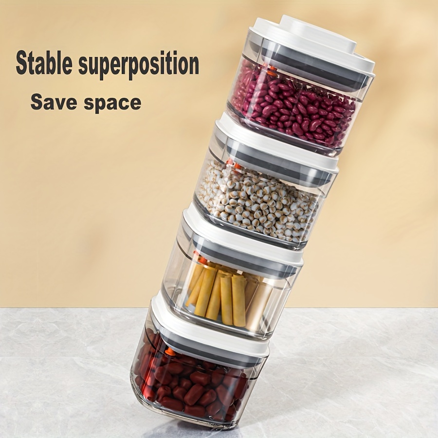 Kitchen Food Storage Box With Press Button, Leak-proof Food