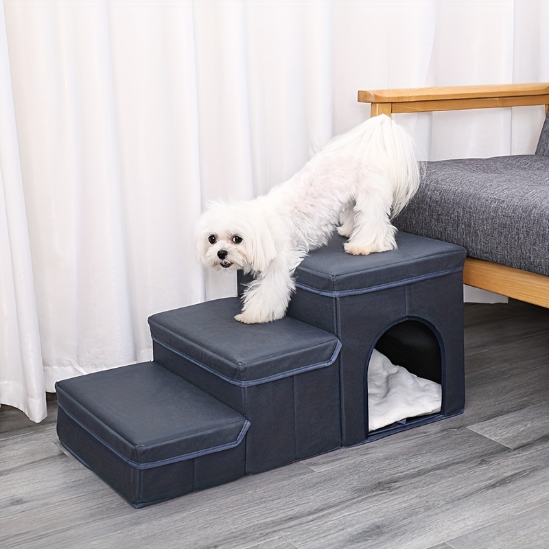 Escaleras y peldaños Topmart para perros y gatos pequeños, rampa/escalera  de plástico antideslizante de 4 niveles, ideal para animales pequeños,  perros o gatitos