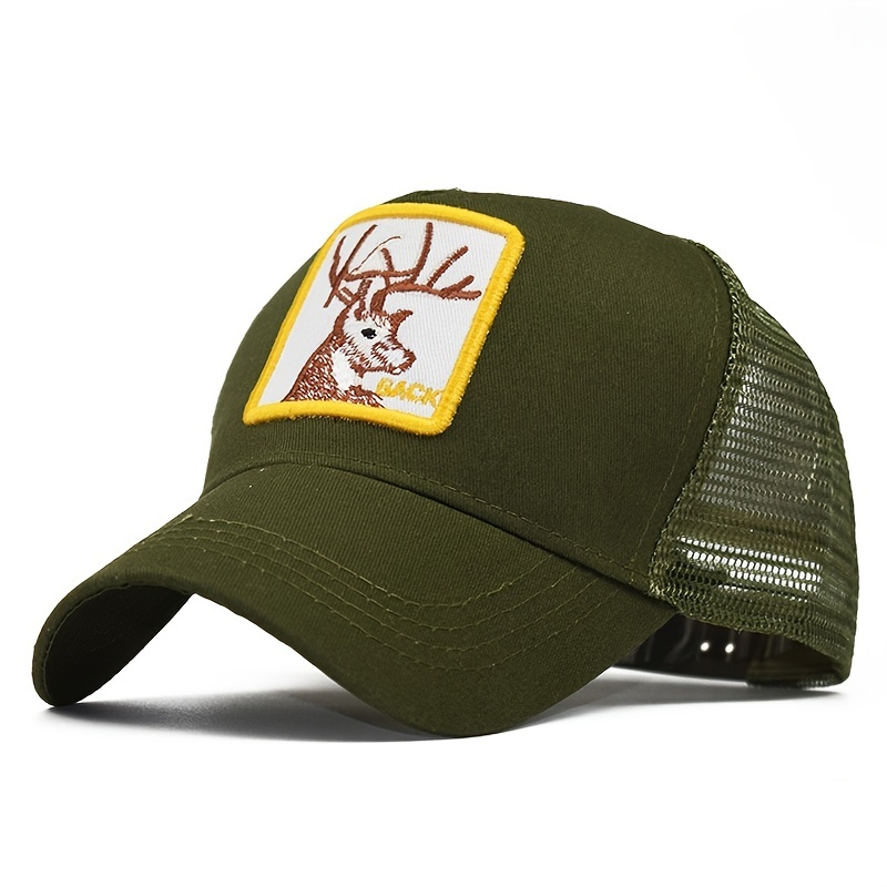 Animal Embroidered Baseball Cap Hip Hop Peaked Mesh Cap