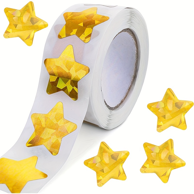 Golden Star Stickers Seals Reward At School Classroom, Foil Star