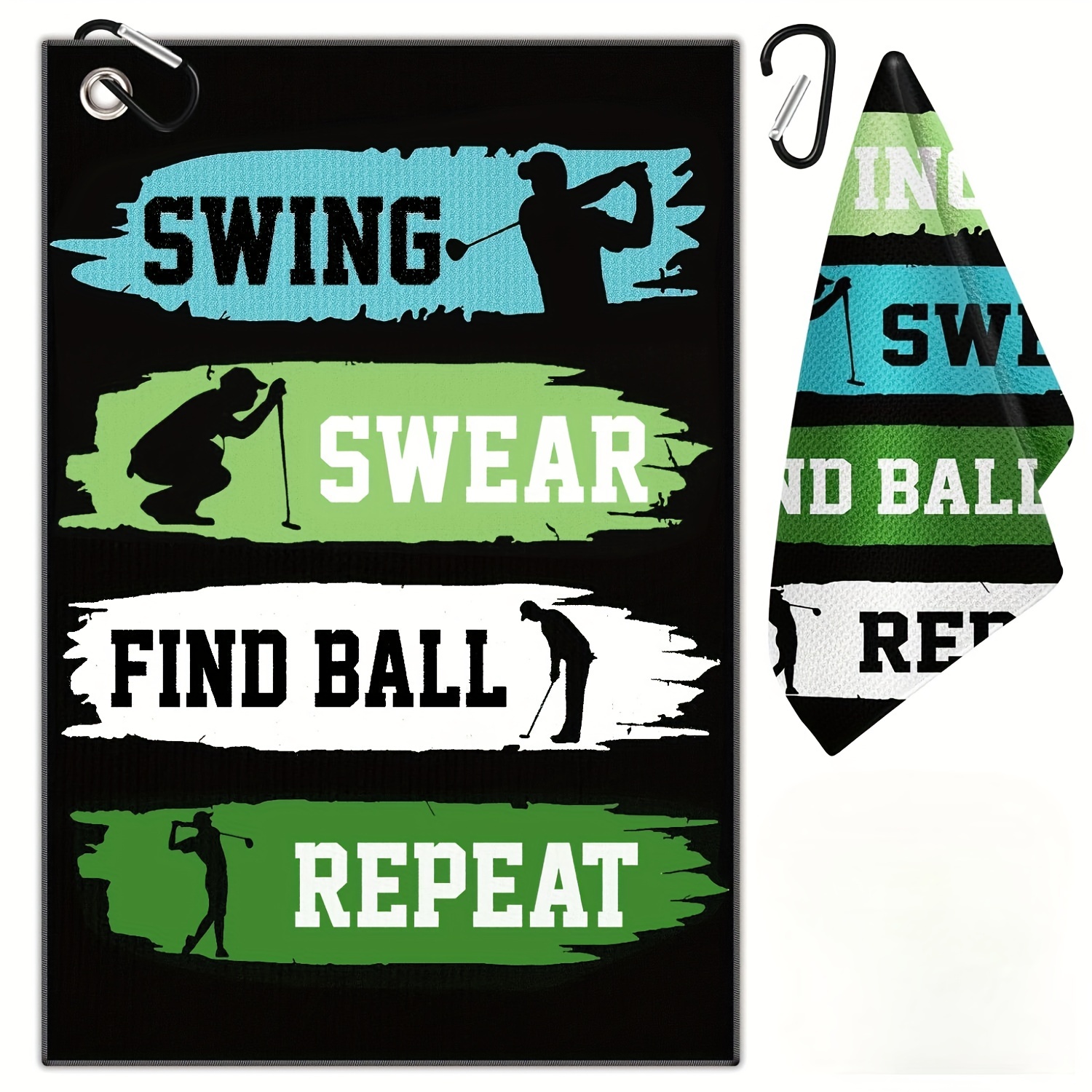 

1pc Funny Golf Towel With Clip For Golf Club Bags, Waffle Golf Towel, Gifts For Golf Lovers