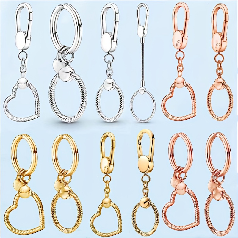 150Pcs Heart-Shaped Swivel Snap Hook Set,Metal Spring Snap Keychain Clip  Keychain Hook Lobster Clasp Split Key Rings with Chain&Jump Rings Bulk for