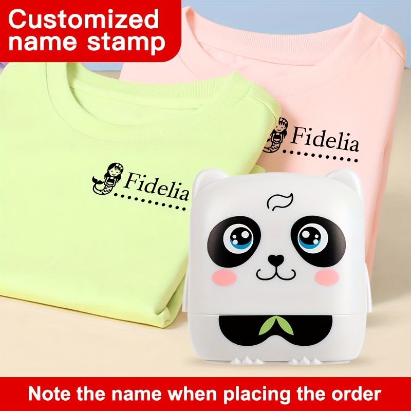 

1pc Name Stamp For Clothing Custom Name Stamp Diy School Supplies Essential, Ideal For Labeling Clothes Textbooks, Durable, Fade-proof, Essential For Classroom Organization Security White Panda