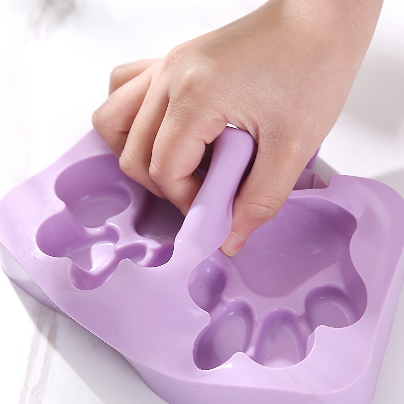 Ice Cube Tray Cat Paw Foot Shaped Stick Ice Cream Popsicle Making Molds