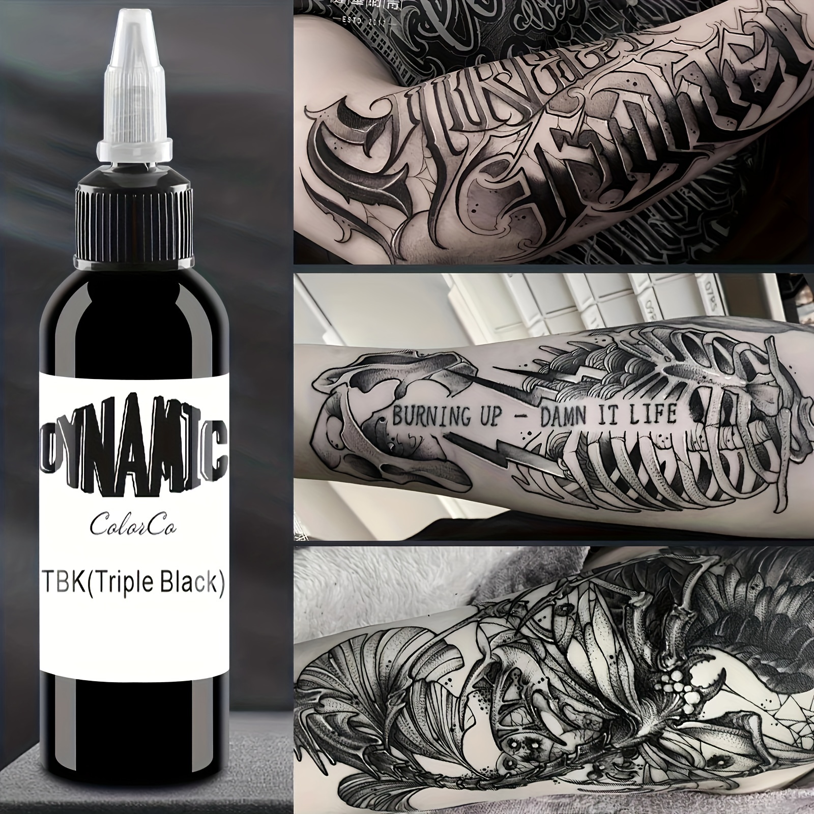 Black Tattoo Ink Professional Tattoo Tattoo Painting - Temu