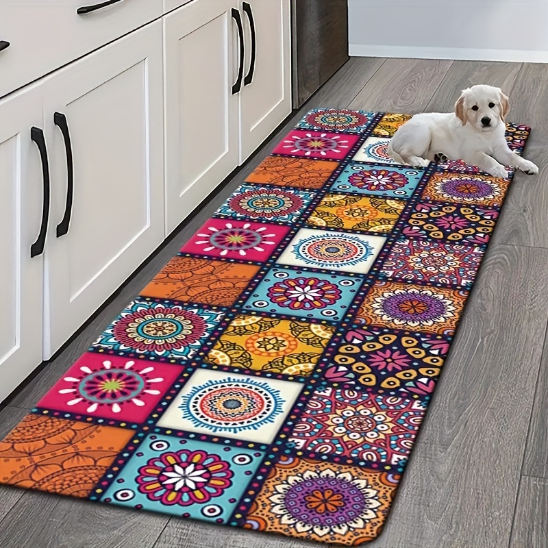 Retro Pattern Door Mat, Floor Mat, Bedroom Non-slip Memory Foam Bath Rug, Quick  Drying, Machine Washable, Soft And Comfortable Bathroom Accessories,  Durable And Well Washed, Can Put Bathroom, Entry Door, And Other