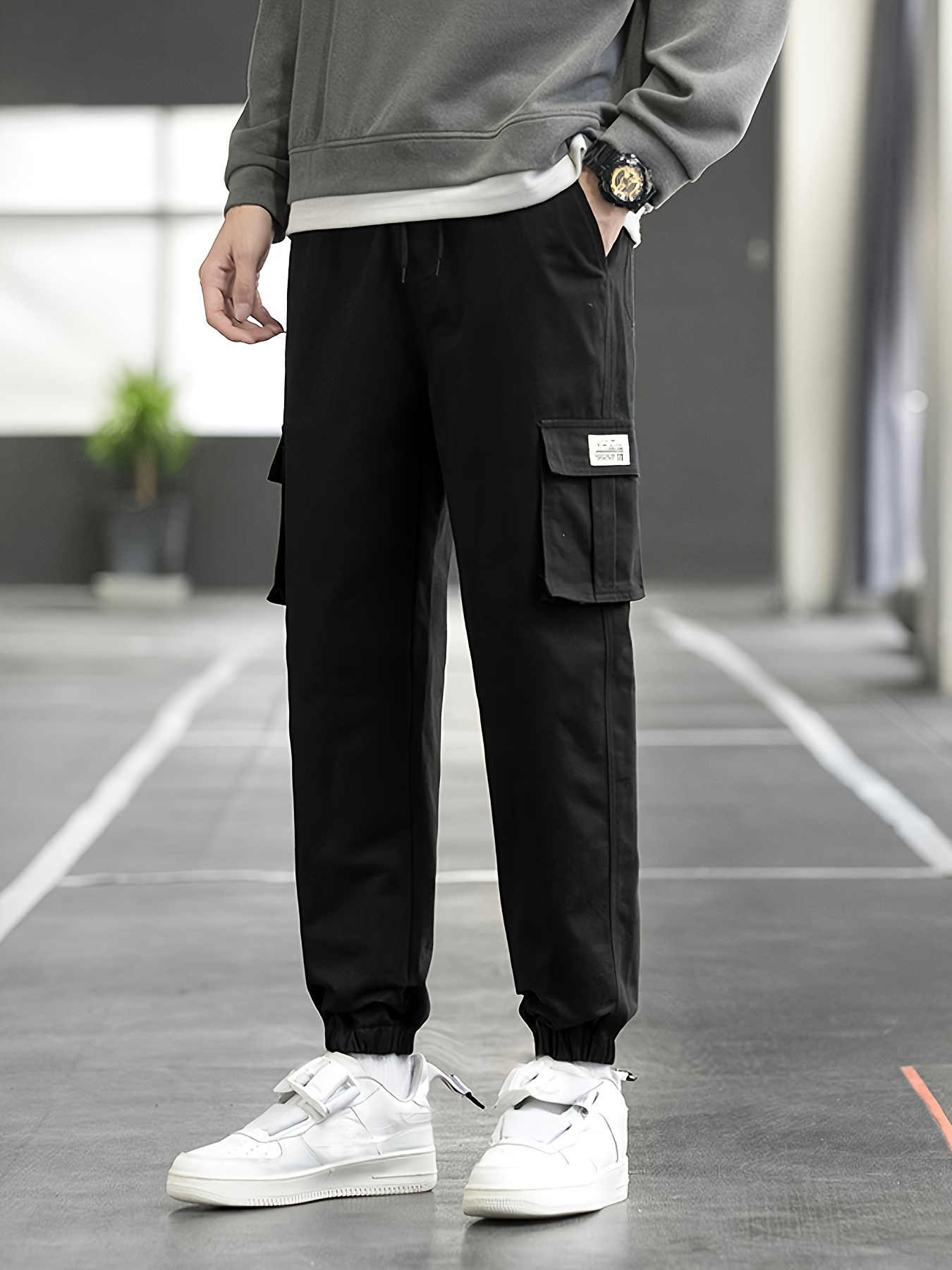 Trendy Solid Cargo Pants Men's Multi Flap Pocket - Temu