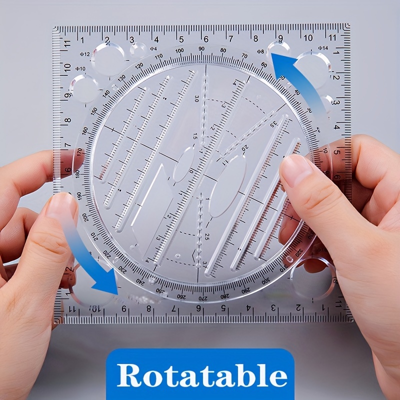 Regla Dibujo Multifuncional, Reglas de Plantilla de Medición, Dibujo  Geométrico, Línea Redonda para r- Escuela Secundaria Sunnimix Regla de  dibujo