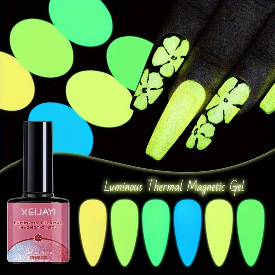 Thermal Glow in the Dark Night Colour Changing Nail Gel Polish Varnish  UV/LED