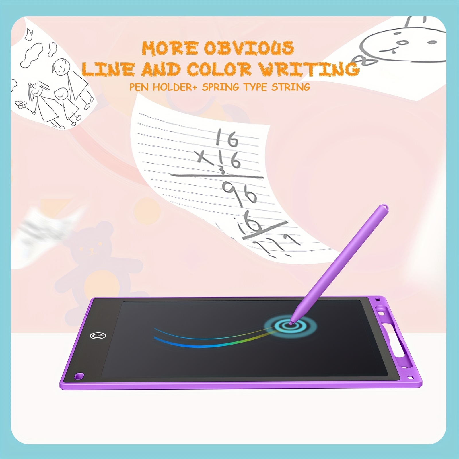 Lcd Writing Tablet Doodle Board With Lock Key Drawing Pad - Temu