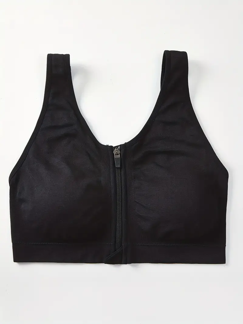 Plus Size Sports Bra Women's Plus Zipper Front Seamless - Temu