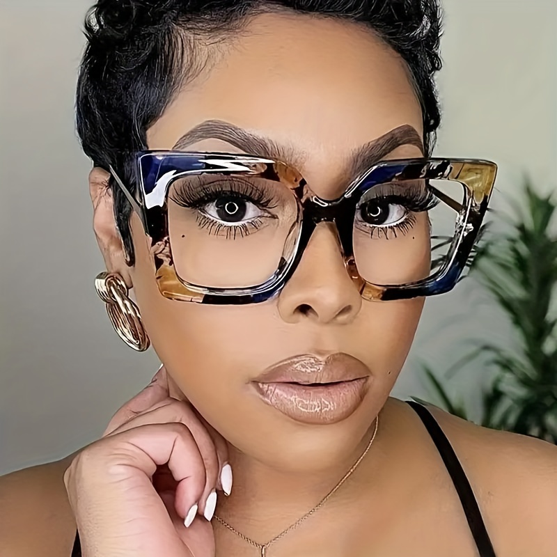 Oversized Blue Light Glasses Women Anti fatigue Prevent Temu