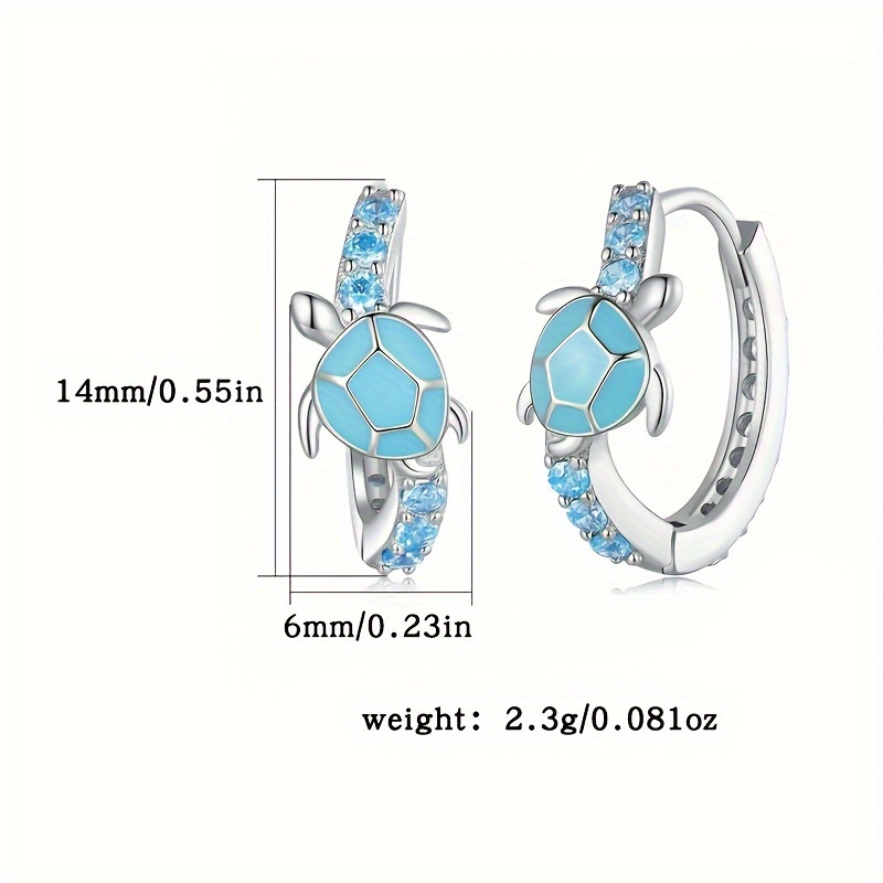 925Silvery Agile Turtle Earrings