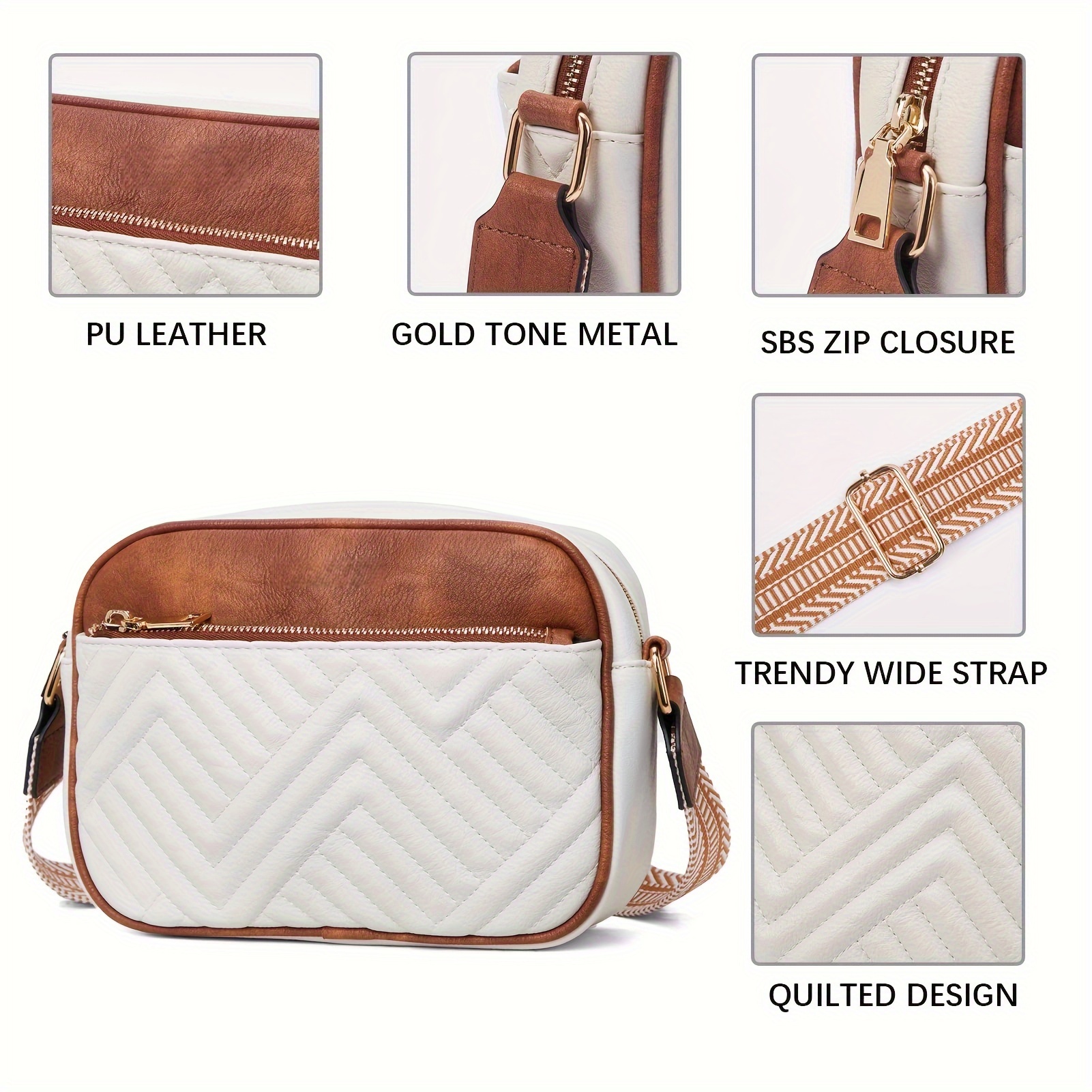 Missnine Vegan Leather Crossbody Bag - Hobo Purse With 2 Detachable Straps