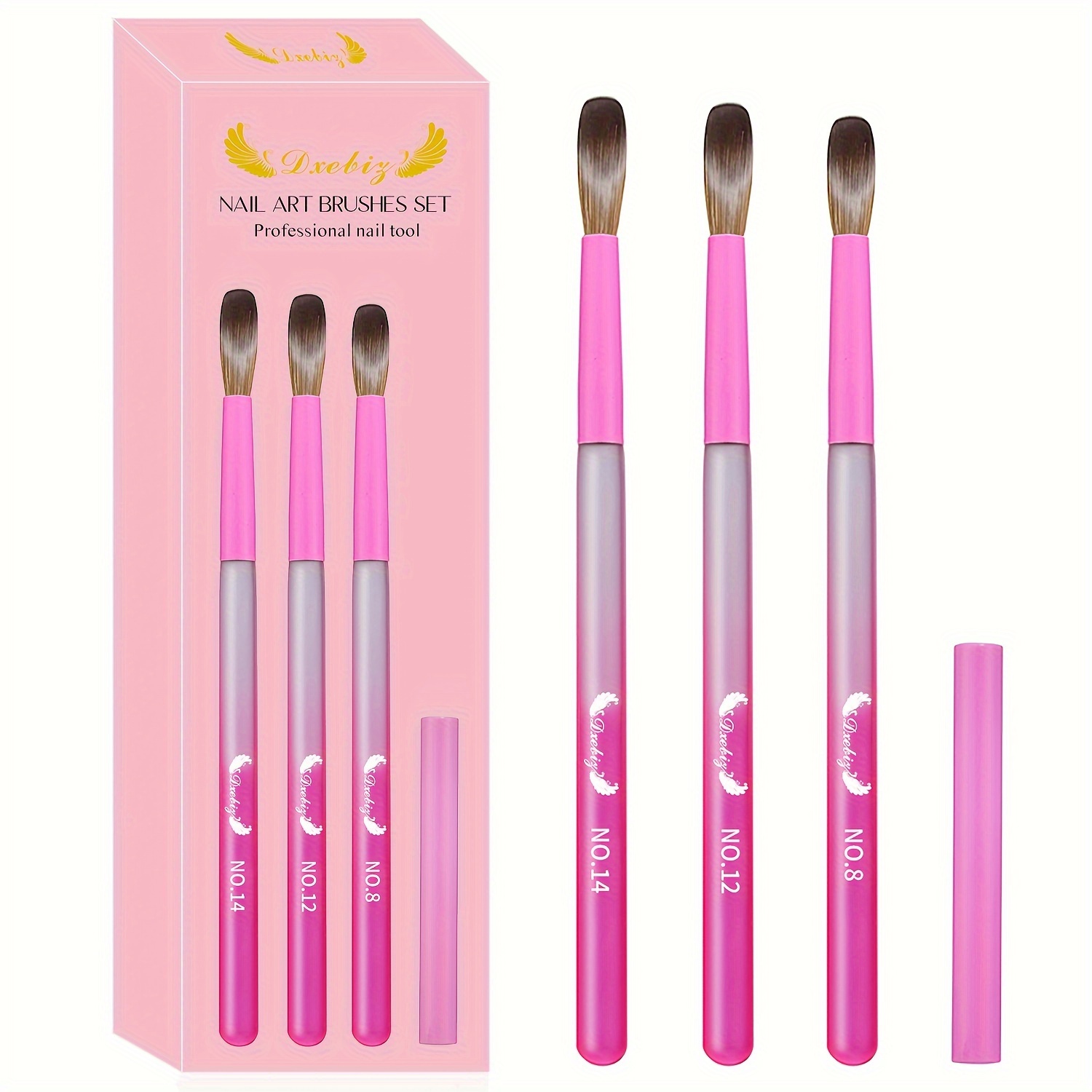 Macaron Color Nail Art Brushes Set Nail Art Liner Brush - Temu