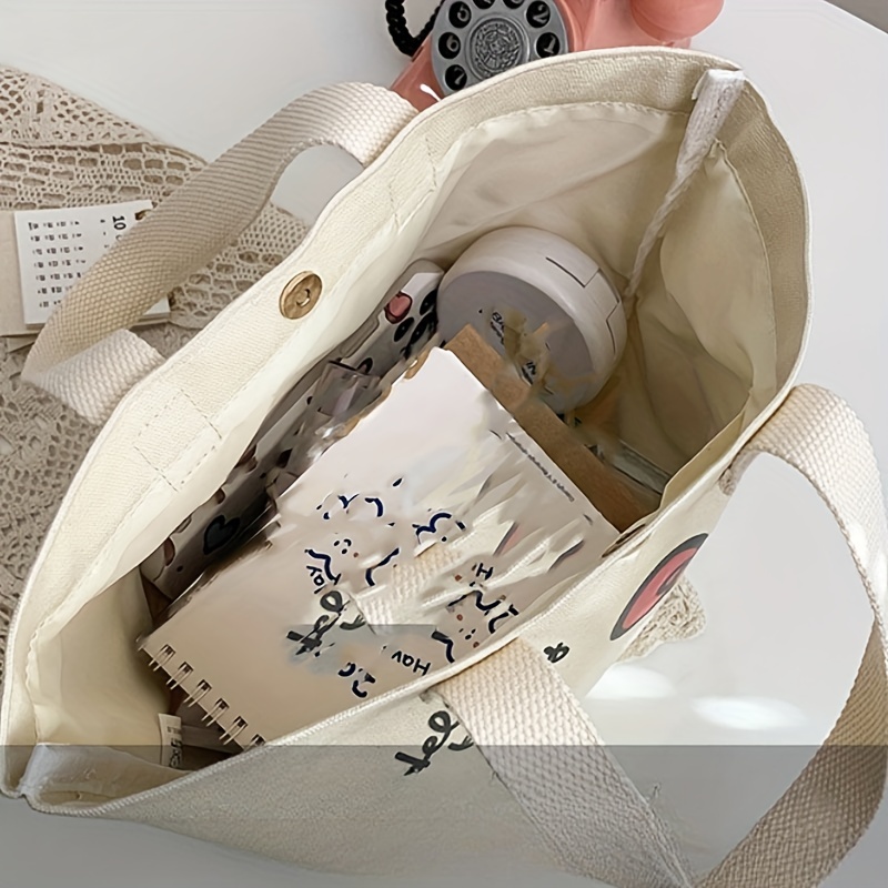 Sanrio MINISO Hello Kittys Canvas Shoulder Bags Casual Kuromi Cinnamoroll  Large Capacity Shopping Letter Handbag Tote Bag Gift