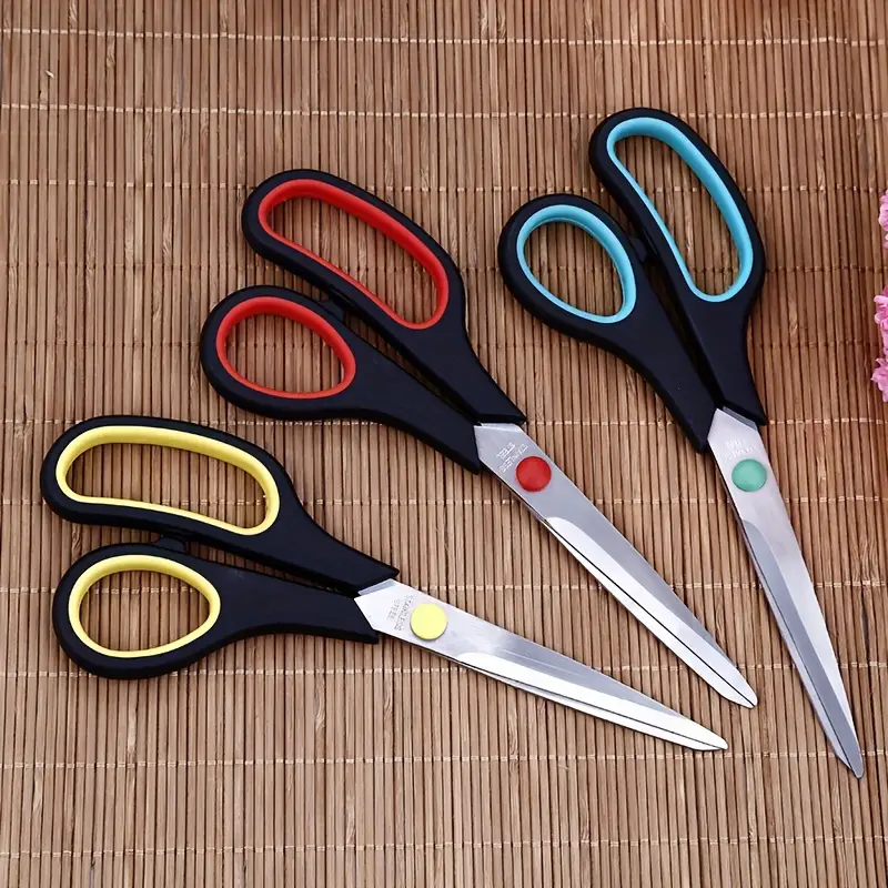 Multi-Purpose Scissors, IBayam 8 Heavy Duty Scissors Bulk Pack Of 3, 2.5  Mm Thick Super Sharp Blade Scissors With Comfortable Grip Handle For Office