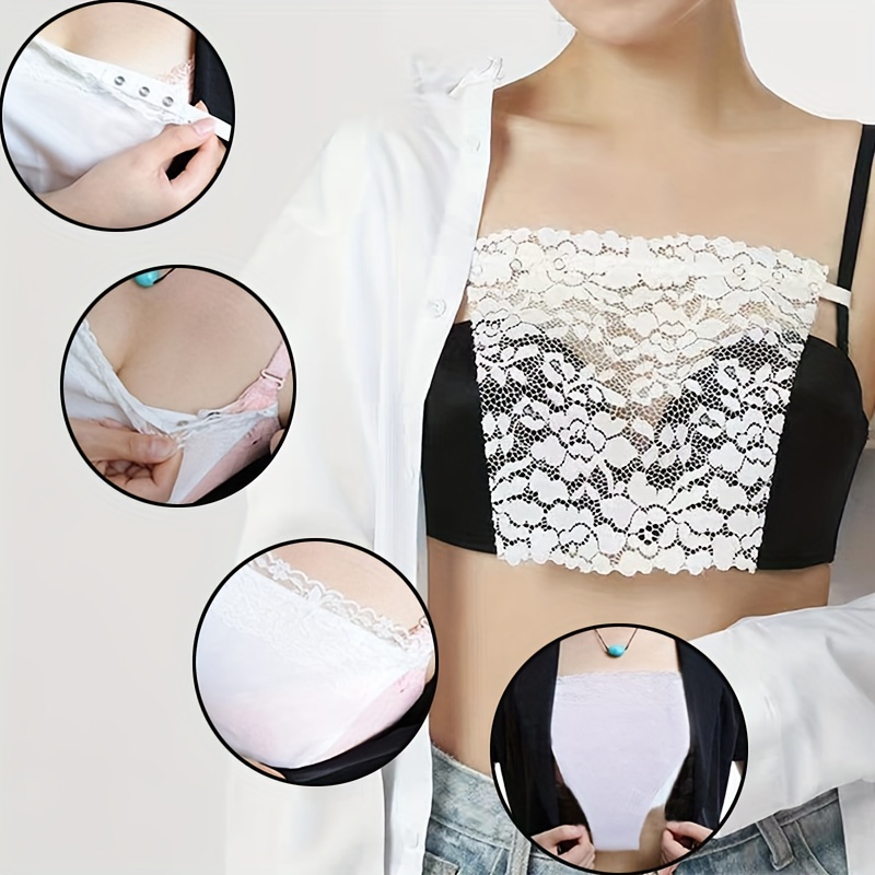 3pcs Lace Privacy Anti Peep Invisible Bra Modesty Panel Cleavage Cover  Invisible