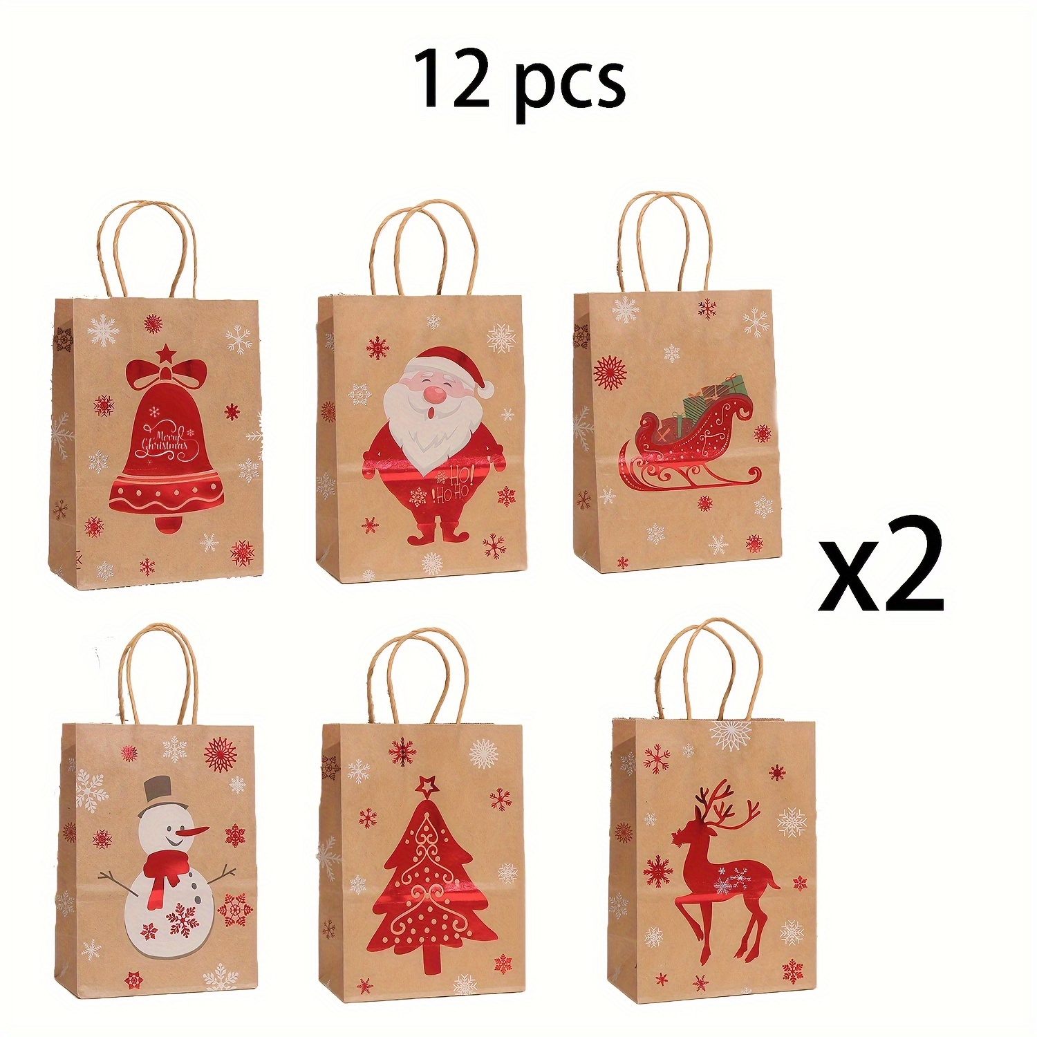 Small paper 2025 christmas gift bags