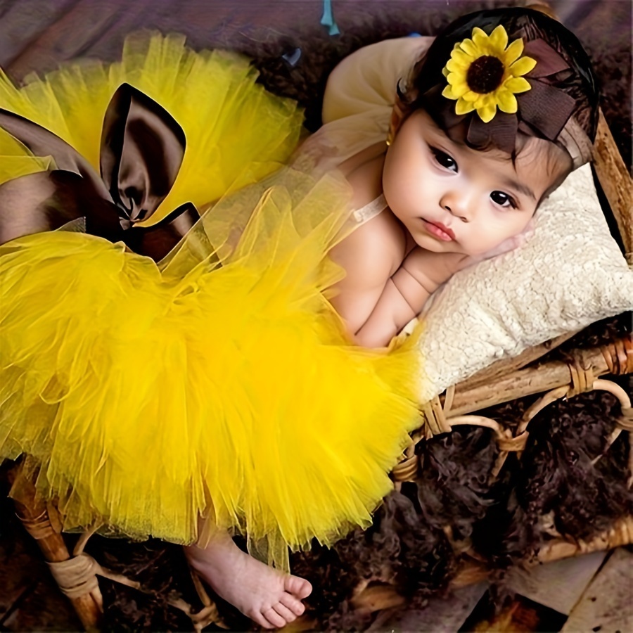 Sunflower Tutu Set, Tutus for Babies, Tutu Skirts for Babies, Yellow Tutu  Set
