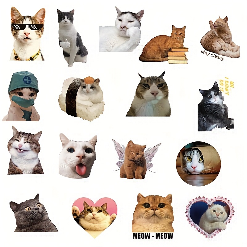 Cartoon Cute Pixel Pet Cat Stickers Storage Box Notebook Computer Mobile  Phone Creative Waterproof Stickers - Temu Austria