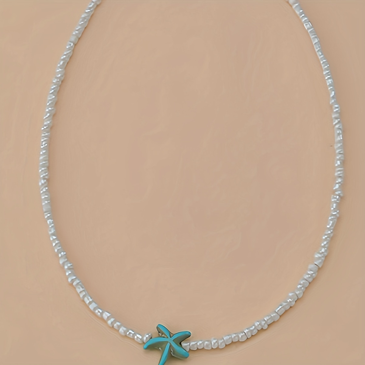 Starfish Shell Turquoise Decor Pendant Necklace