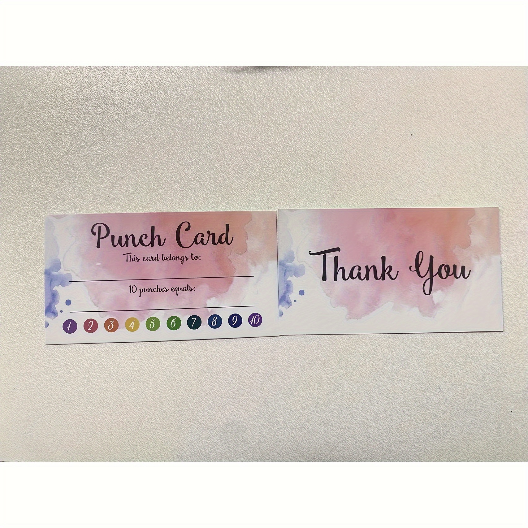 50 Pink Watercolor Reward Punch Cards | Customer Loyalty Cards | Incentive  Cards