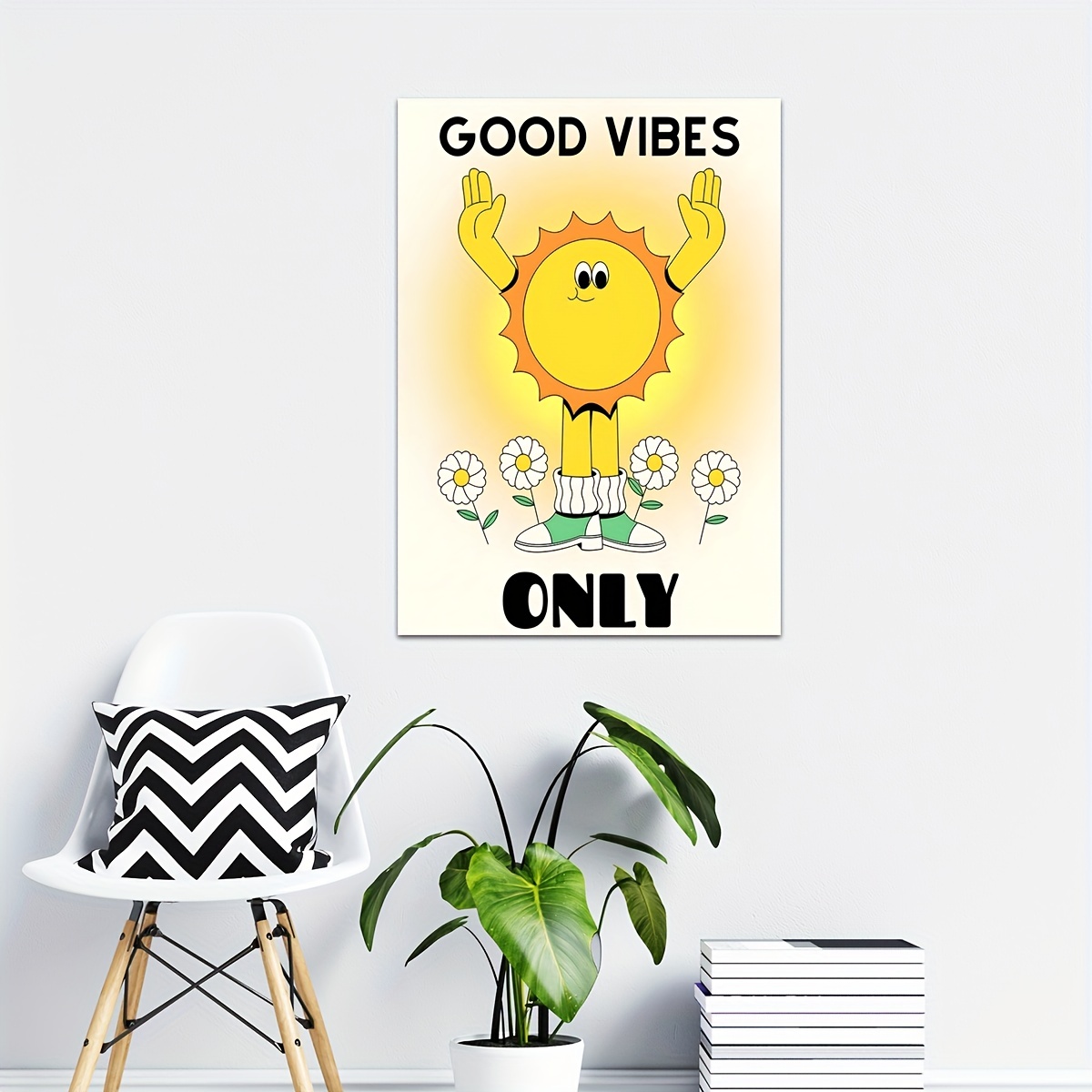 Smile Flower Poster Vintage Posters Retro Aesthetic Room Decor Poster  Decorative Painting Canvas Wall Art Living Room Posters Bedroom Painting