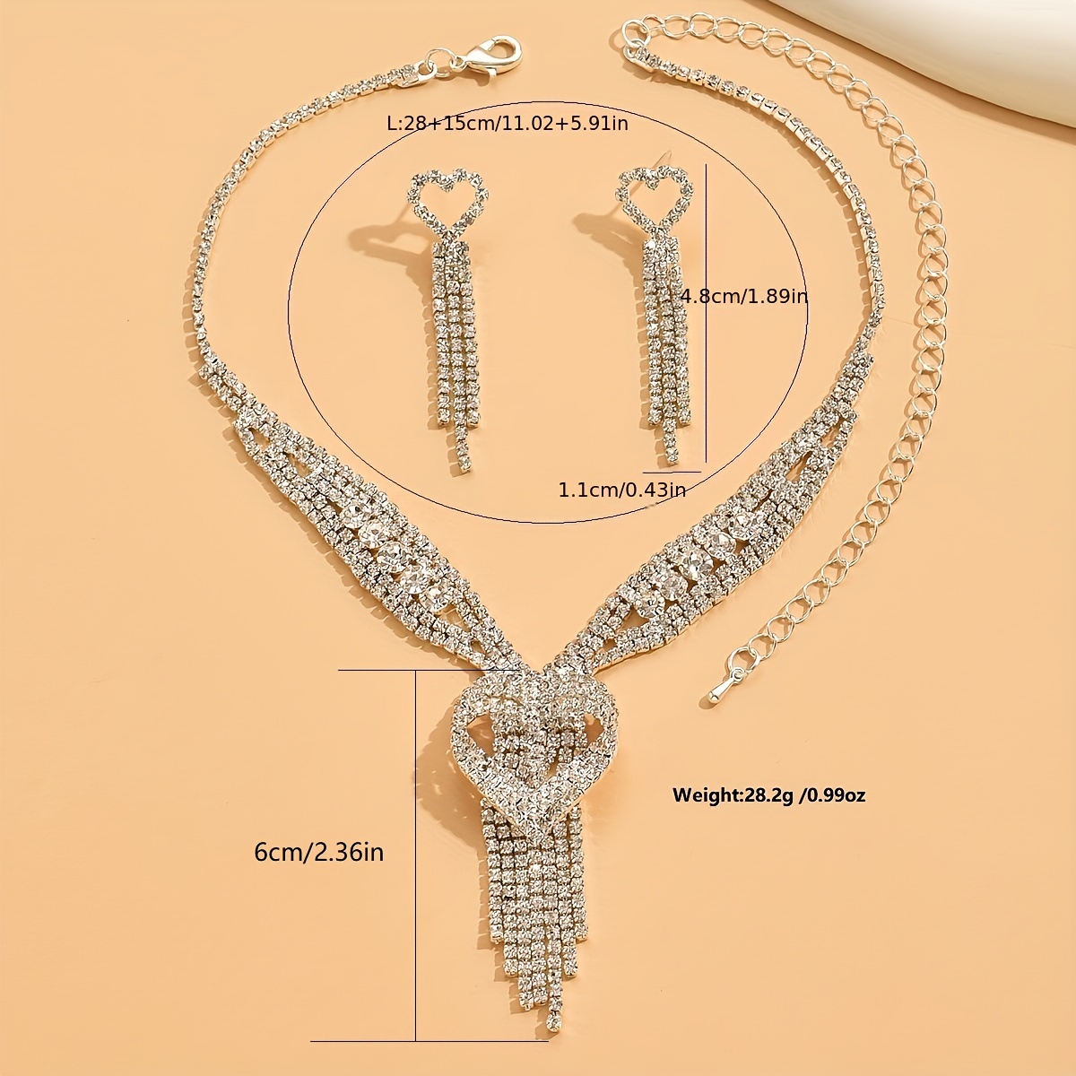 1pc/1pair 2024 Tassel Pendant Necklace, Dangle Earrings, Christmas Gift Jewelry, Jewels,Temu
