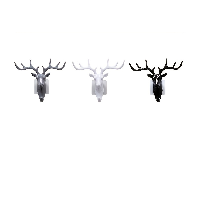 Creative Antler Deer Head Texture Strong Hooks Wall Animal - Temu Canada