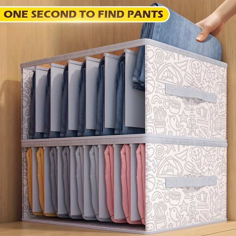 Homsorout Clothes Organizer for Jeans, Foldable Fabric Storage