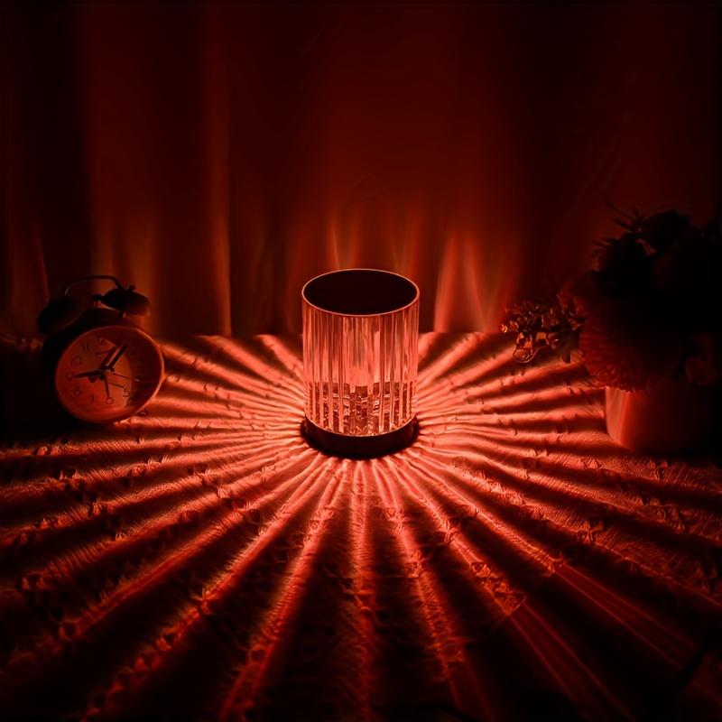 1 lámpara de mesa de cristal, lámpara de cristal que cambia de 16 colores,  luz nocturna, lámparas táctiles de luz decorativas para dormitorios, lámpar