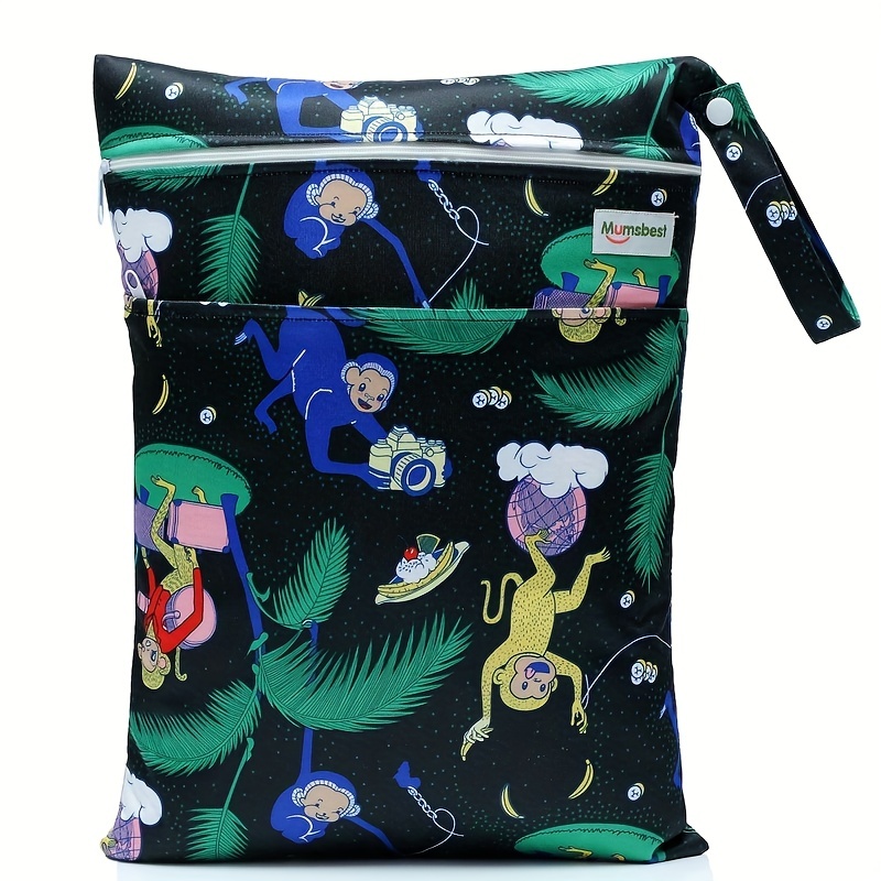 Cartoon Wet & Dry Bag - Waterproof, Reusable, 2 Zippered Pockets & Handle -  Perfect For Baby Cloth Diapers, Breast Pump, Beach, Pool, Gym, Stroller,  Yoga & Toiletries, Christmas, Halloween,thanksgiving Day Gift 