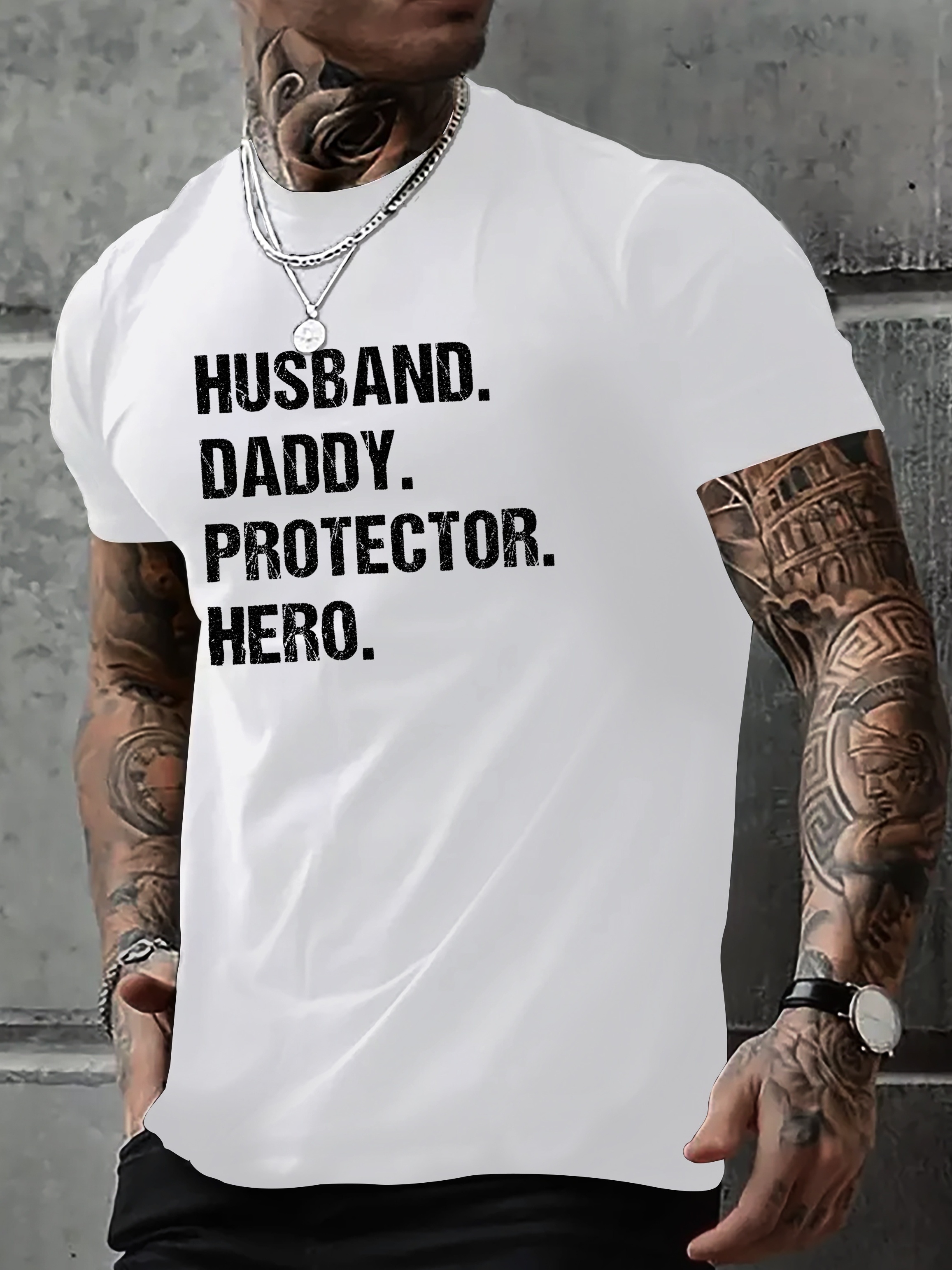 Mens Girl Dad Her Protector Forever Funny Father of Girls Gun Dads Men  T-Shirt